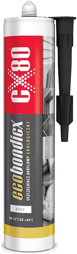 CX80 Eco bondicx materiał do wypełniania szczelin i pęknięć w tynkach, murach, drewnie oraz do połączeń między ościeżnicami a tynkiem lub elementami sidingu.