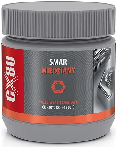 CX80 Smar miedziany Przeciwzapieczeniowy. Wielozadaniowy preparat stosowany w najtrudniejszych warunkach i w szerokim zakresie temperatur – od -30°C do +1200°C.