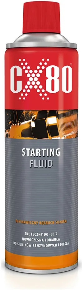 CX80 Starting fluid, Preparat ułatwiający rozruch silników benzynowych i dieslowskich w niskich temperaturach.
