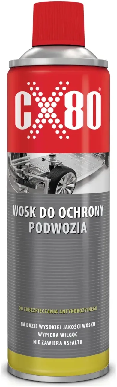 CX80 wosk do ochrony podwozia to preparat na bazie wosku o działaniu przeciwkorozyjnym do antykorozyjnego zabezpieczania podwozi samochodów.